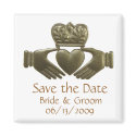 Gold Irish Claddagh - save the date magnets