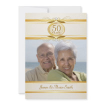Gold & Ivory 50th Anniversary Party Invitations