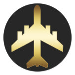 GOLD JET AIRPLANE STICKER