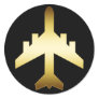 GOLD JET AIRPLANE STICKER