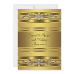 Gold Jewel Elegant Gold 50th Wedding Anniversary invitations