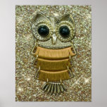 Gold Jewel Owl Posters