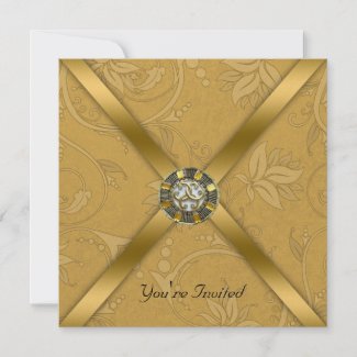 Gold Jeweled Party Invitation invitation