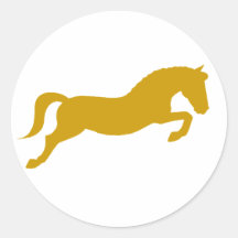 Gold Jumping Pony Stickers