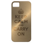 Gold Keep Calm And Carry On iPhone 5 Cover