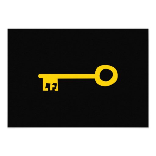 Gold Key on Black. Invitations
