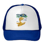 Gold Koi and Deep Blue Lilies Hats