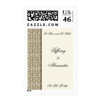 Gold Lace & Cream Wedding postage