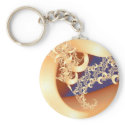 Gold Lace Fractal Art keychains