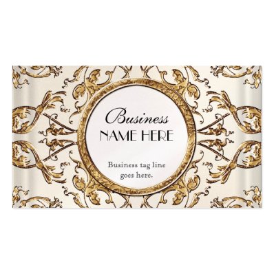Gold Lace Satin Formal Elegant Wedding Businesses Business Card
