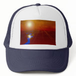 Gold land grid with sun and river hats
