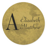 Gold Last and First Name Sticker