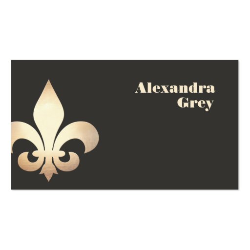 Gold Leaf Fleur de Lis Business Card (front side)