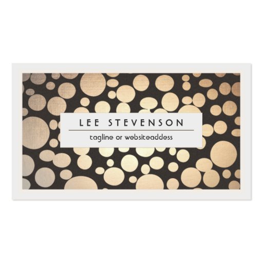 Gold Leaf Look Chic Modern Salon and Spa Business Card Template (front side)