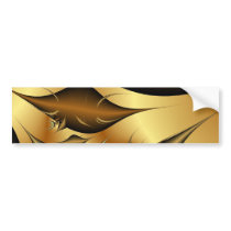 Gold Leaves Fractals Bumper Sticker