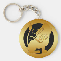 GOLD LEO ZODIAC SIGN KEYCHAINS