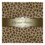 Gold Leopard 50th Birthday Party Invitations