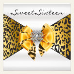 Gold Leopard - Cheetah  Sweet Sixteen invitations