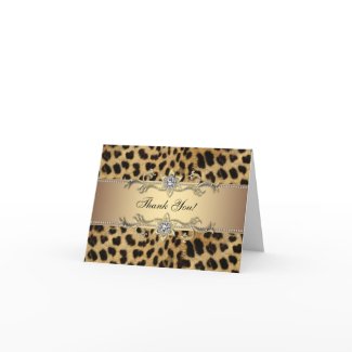 Gold Leopard Thank You Cards card