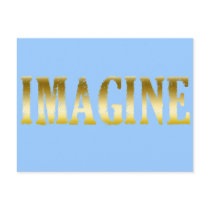 Gold Letters Imagine on T-shirts, Mugs, Gifts postcards by Scarebaby Gold Letters Imagine on T-shirts, Mugs, Gifts postcards