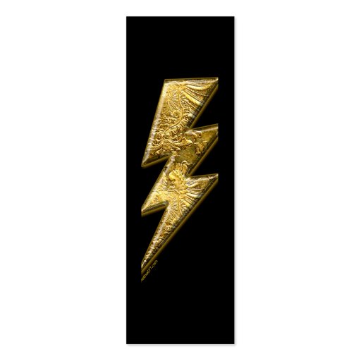 Gold Lightning Bolt Profile Card Business Card (back side)