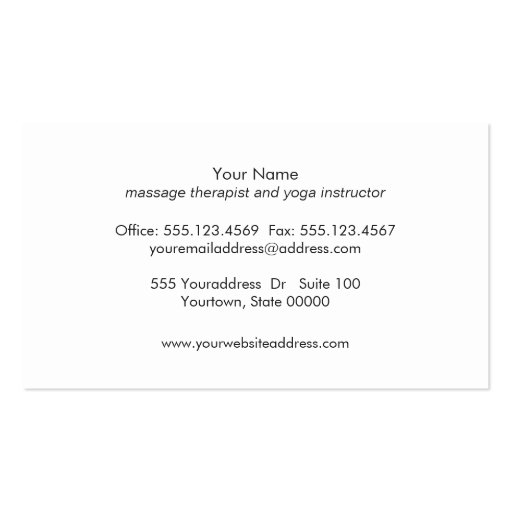 Gold Lotus Mandala Logo Massage Therapy and Yoga Business Card (back side)