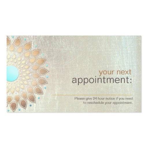 Gold Lotus Salon and Spa Appointment Card Business Card Template (front side)