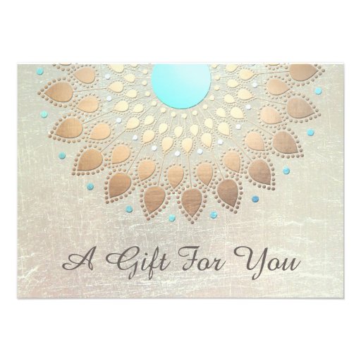 Gold Lotus Salon and Spa Gift Certificate Custom Announcement