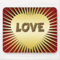 GOLD LOVE HEART mousepads