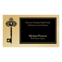 Gold Luxury Real Estate Agent Business Card