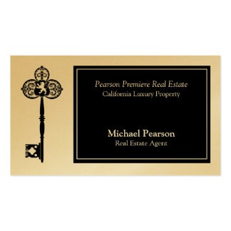 Real Estate Agents on Gold Luxury Real Estate Agent Business Card