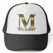 Gold M - Mitt Romney President 2012 Hats