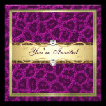 Gold Magenta Leopard Invitation Template invitations