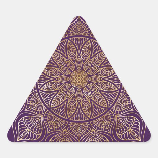 Gold mandala triangle sticker Zazzle