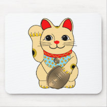 Gold Maneki Neko mousepads