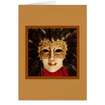Gold Mask With Feathers Cards