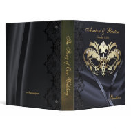 Gold Masquerade Black Jeweled Wedding Binder