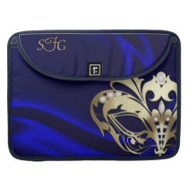 Gold Masquerade Blue Silk 15' Macbook Sleeve MacBook Pro Sleeves