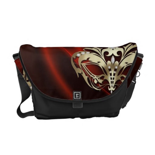 Gold Masquerade Red Messenger Bag