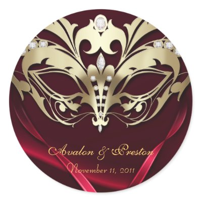 Gold Masquerade Red Wedding Sticker by theedgeweddings