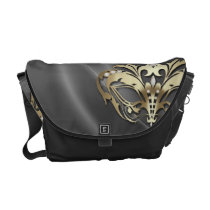 Gold Masquerade Silver Messenger Bag