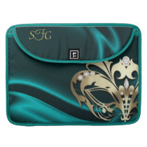Gold Masquerade Teal Silk 15' Macbook Sleeve Sleeve For MacBooks
