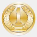 Gold Medal Round Stickers