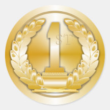Gold Medal Round Stickers