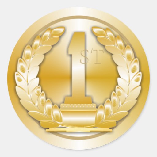 Gold Medal Round Stickers