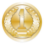 Gold Medal Round Stickers