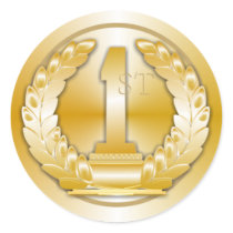 Gold Medal Round Stickers