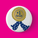 Gold Medal With Blue Ribbon Grad Pins