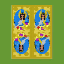 Gold Mermaid and Merfaery Bookmarks postcards