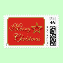 Gold Merry Christmas Stamp